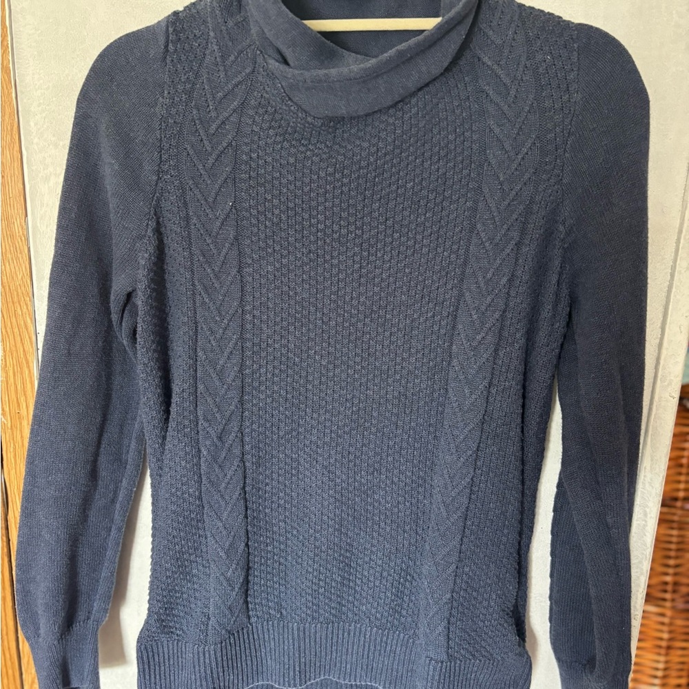 Old Ranch Brands Organic Cotton Cable Knit Cowl Neck Sweater - Medium